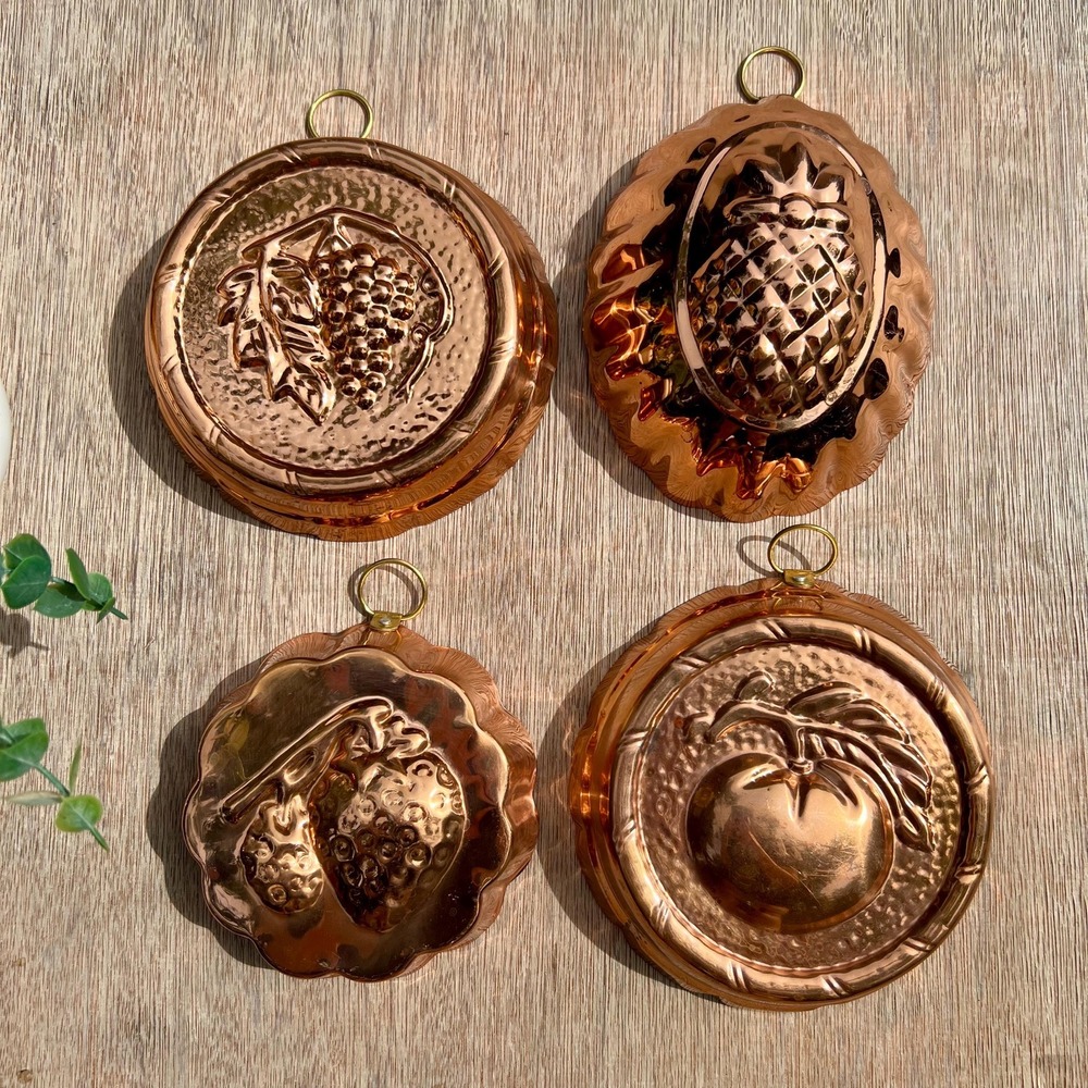 Copper Mold Fruit Design Wall Decor | Set of 4